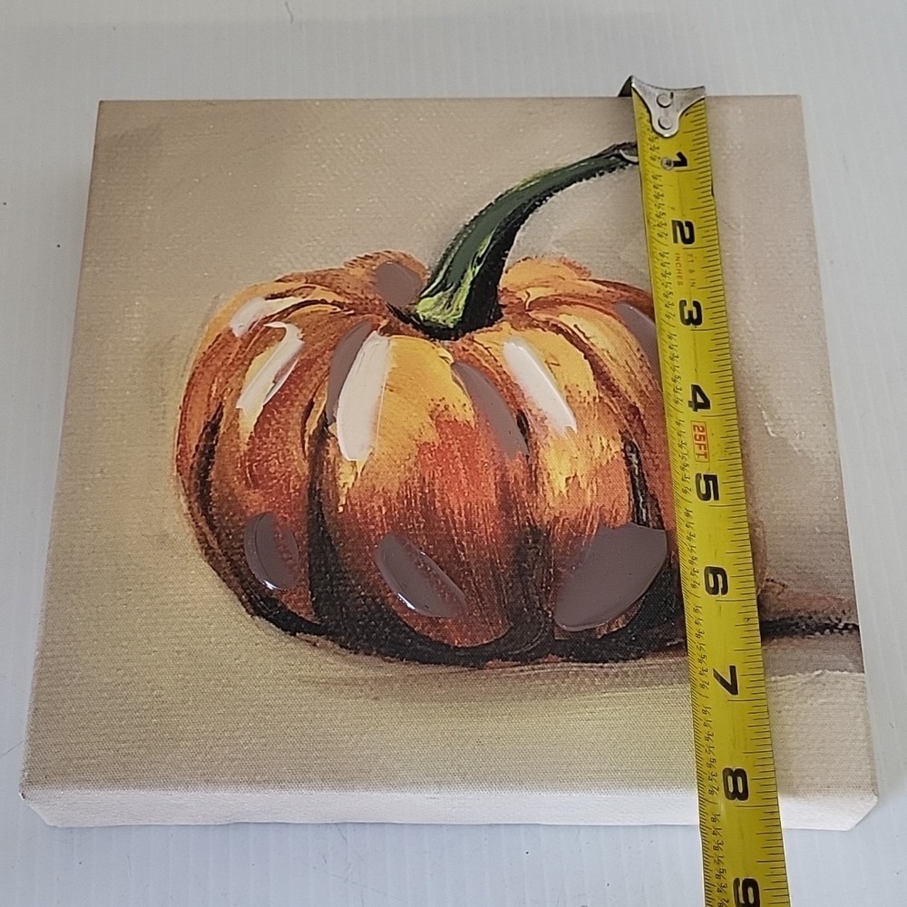 Kirklands Fall Pumpkin Print Canvas 8"X8" - Picture 4 of 4